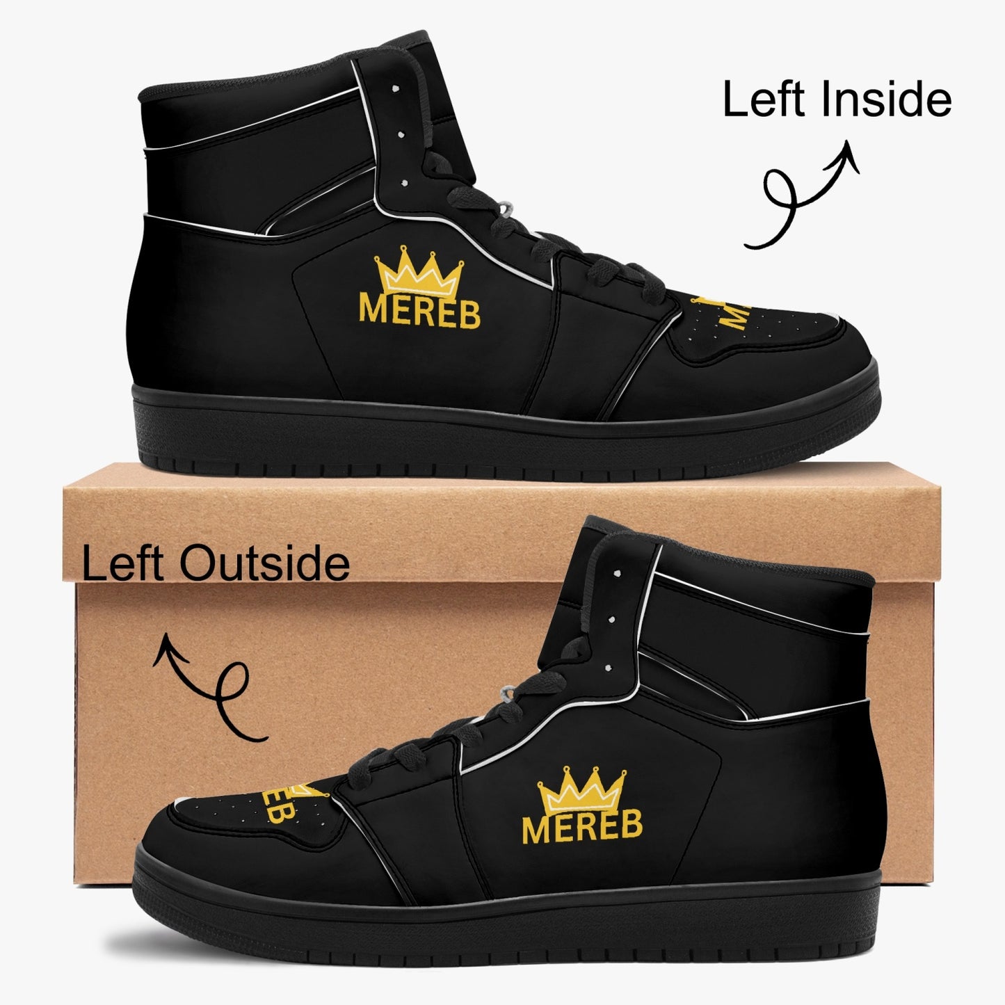 811. Black-sole AJ High Top Sneakers