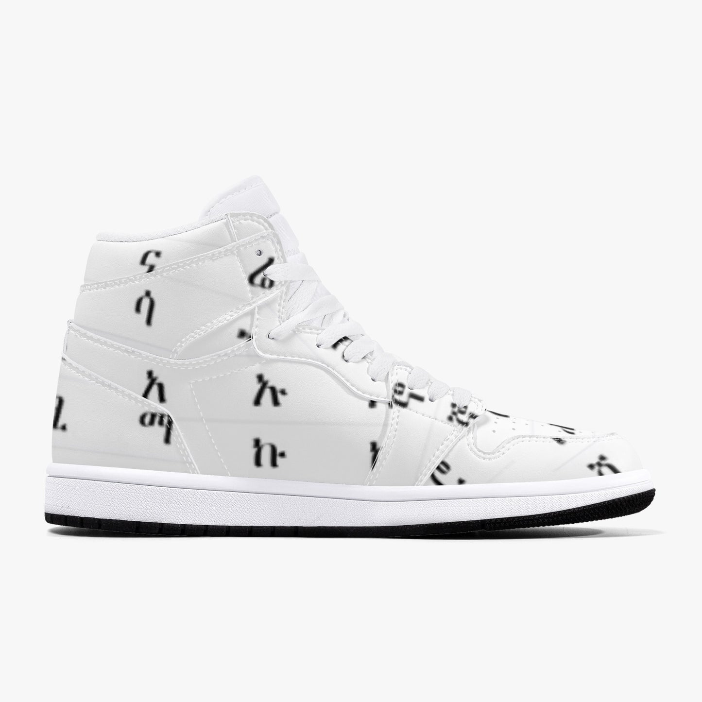 352. AJ1 Black High-Top Leather Sneakers