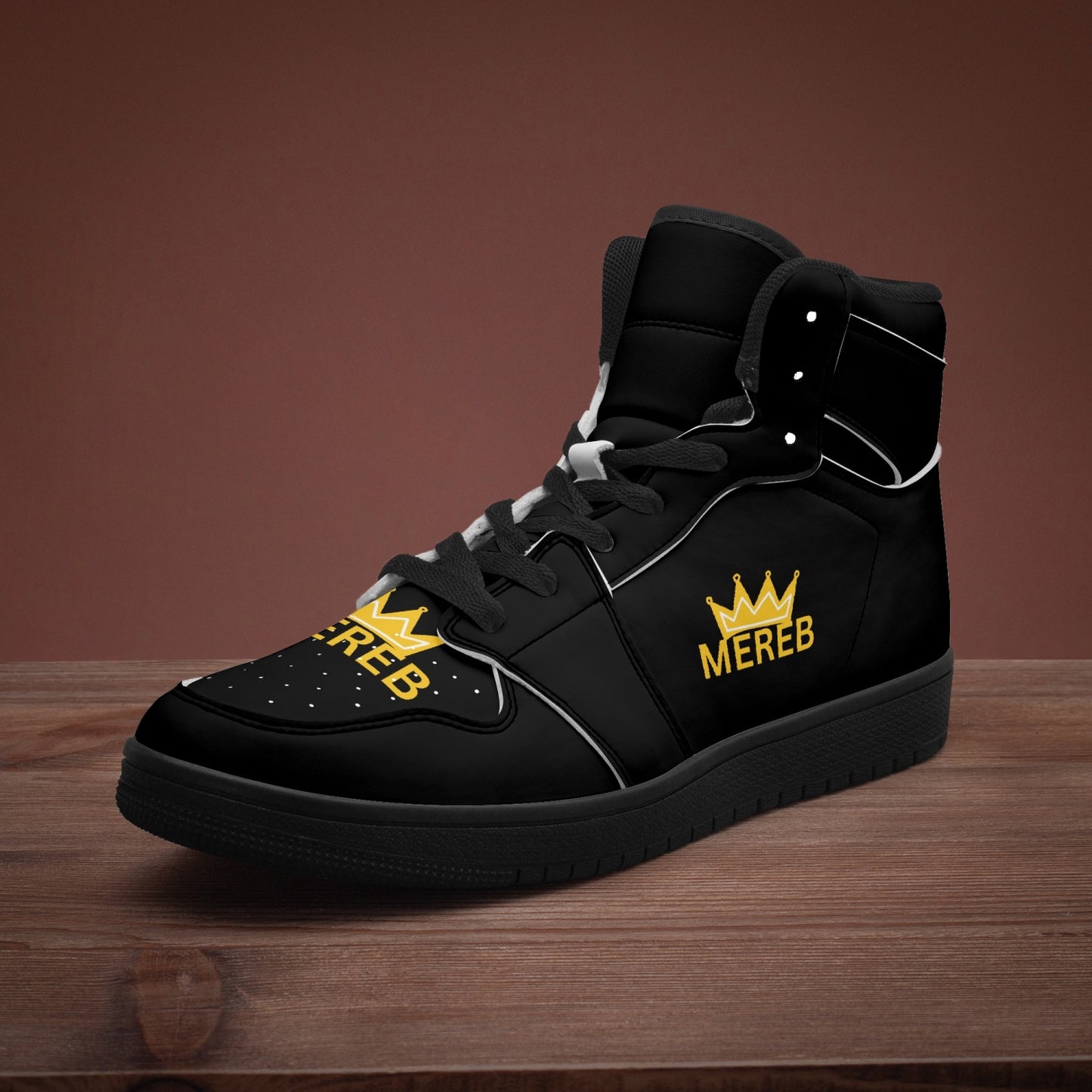 811. Black-sole AJ High Top Sneakers