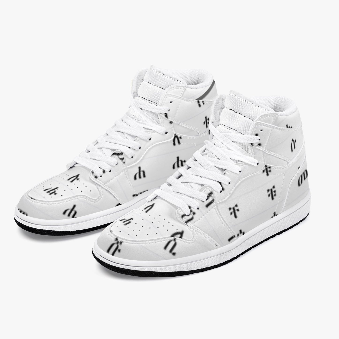 352. AJ1 Black High-Top Leather Sneakers