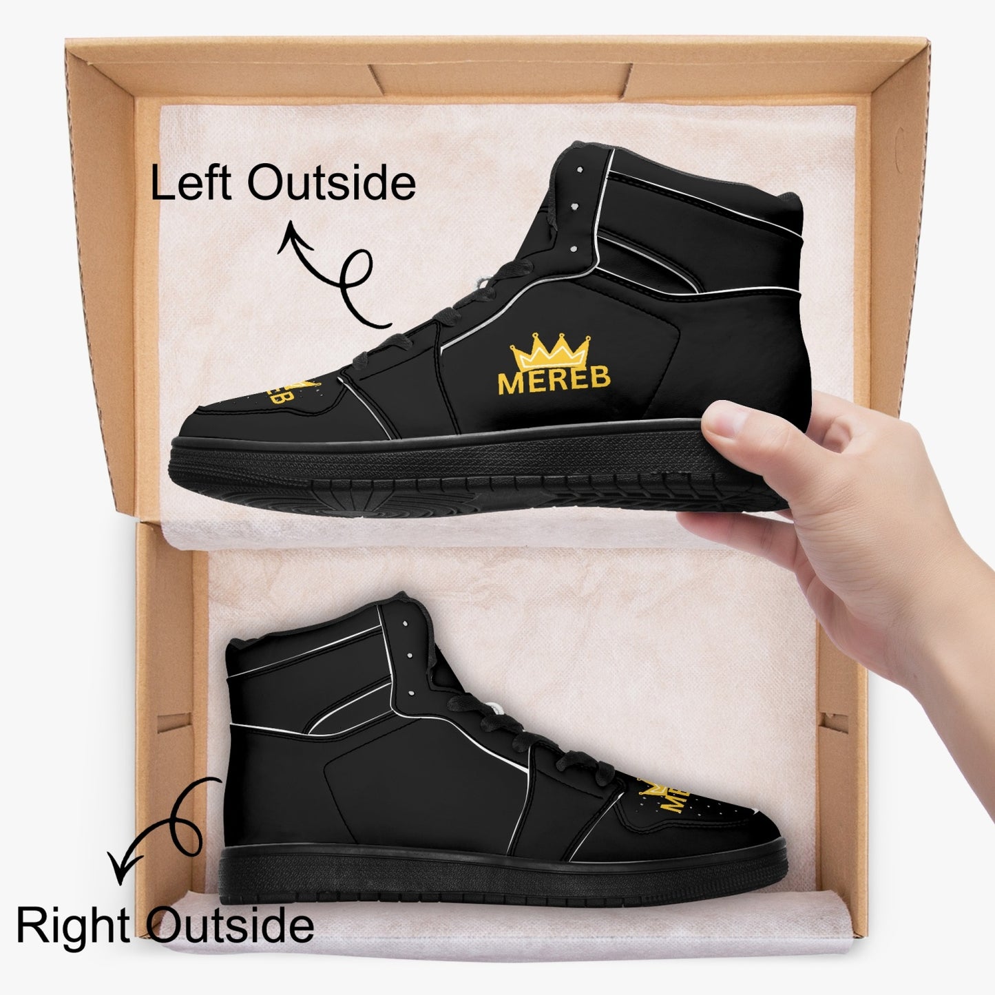 811. Black-sole AJ High Top Sneakers