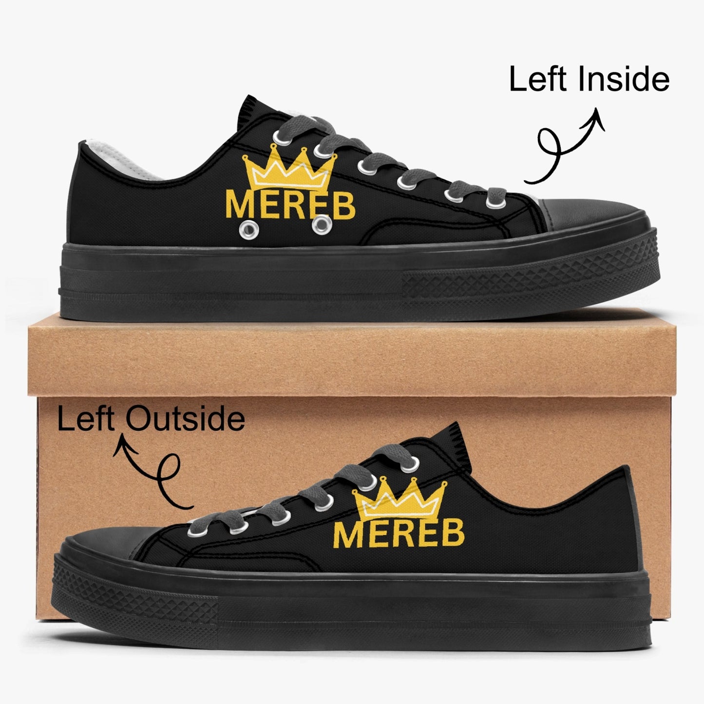 628. Low Top Canvas Shoes - Black Sole