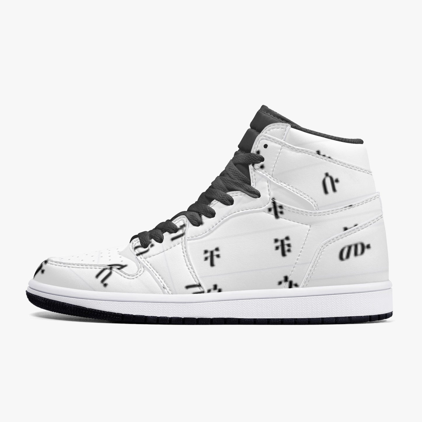 352. AJ1 Black High-Top Leather Sneakers