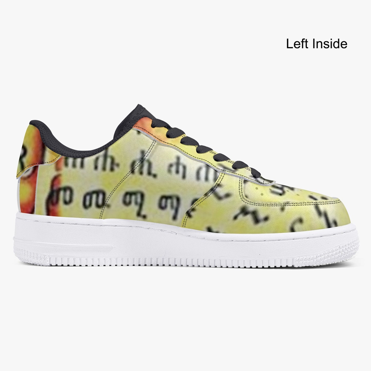 323. Black Low-Top Leather Sports Sneakers