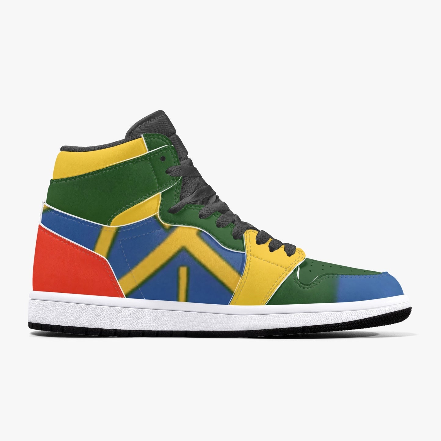 352. AJ1 Black High-Top Leather Sneakers
