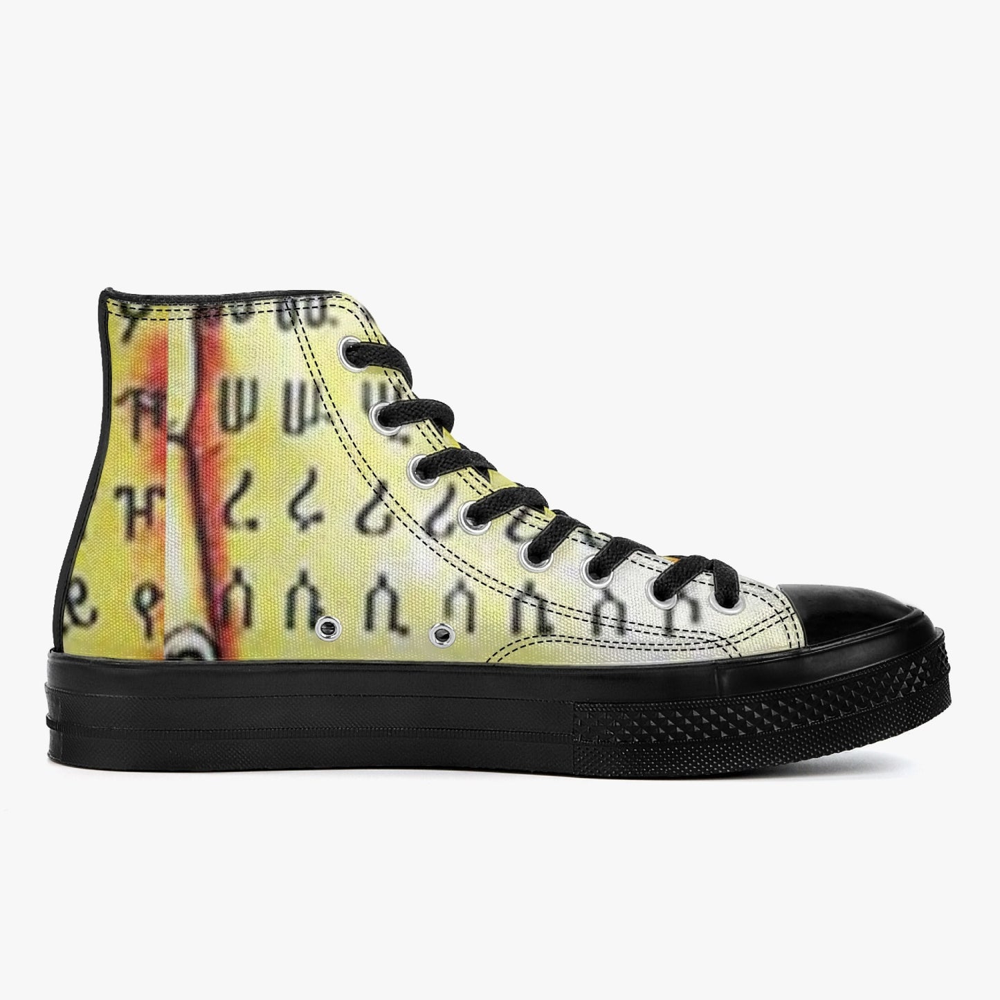286. High-Top Canvas Shoes - Black