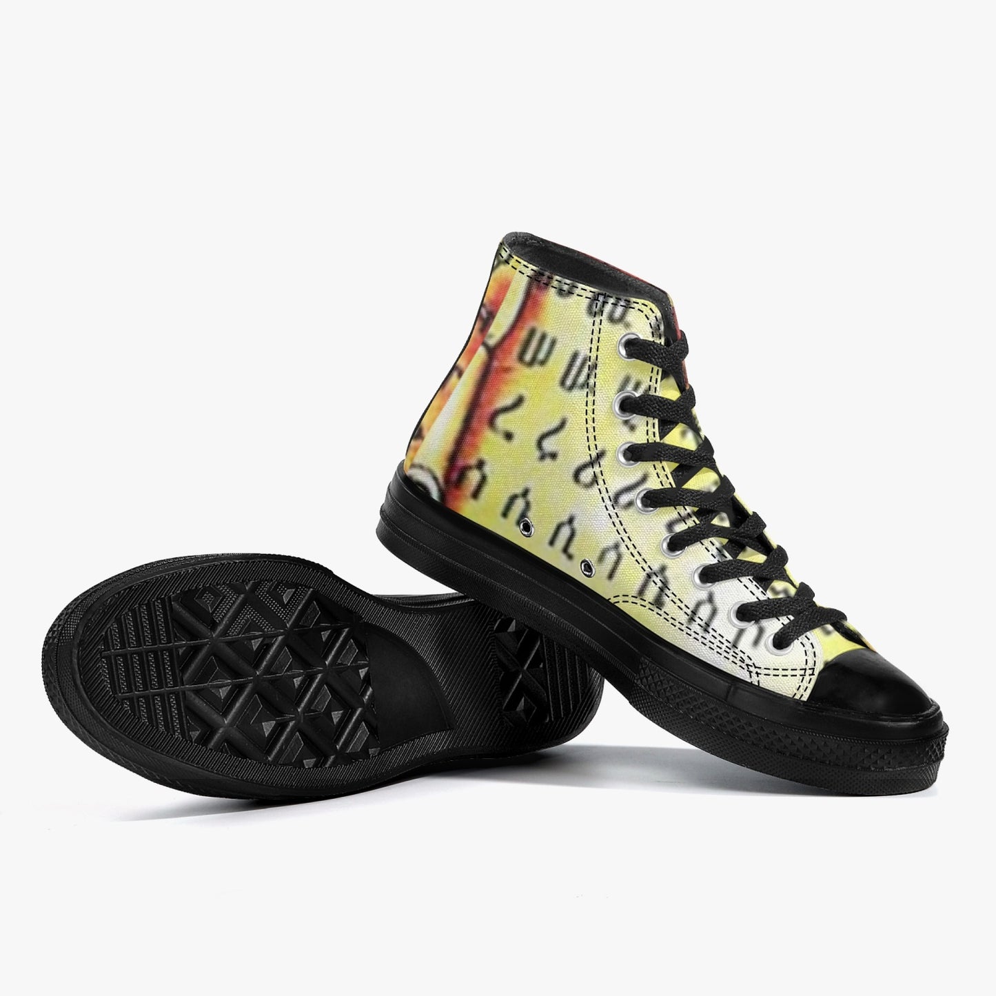 286. High-Top Canvas Shoes - Black