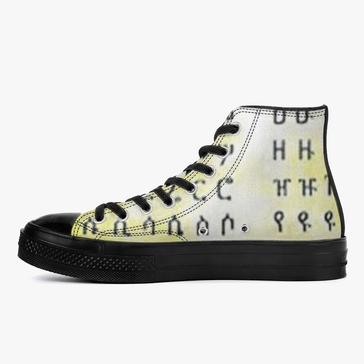286. High-Top Canvas Shoes - Black