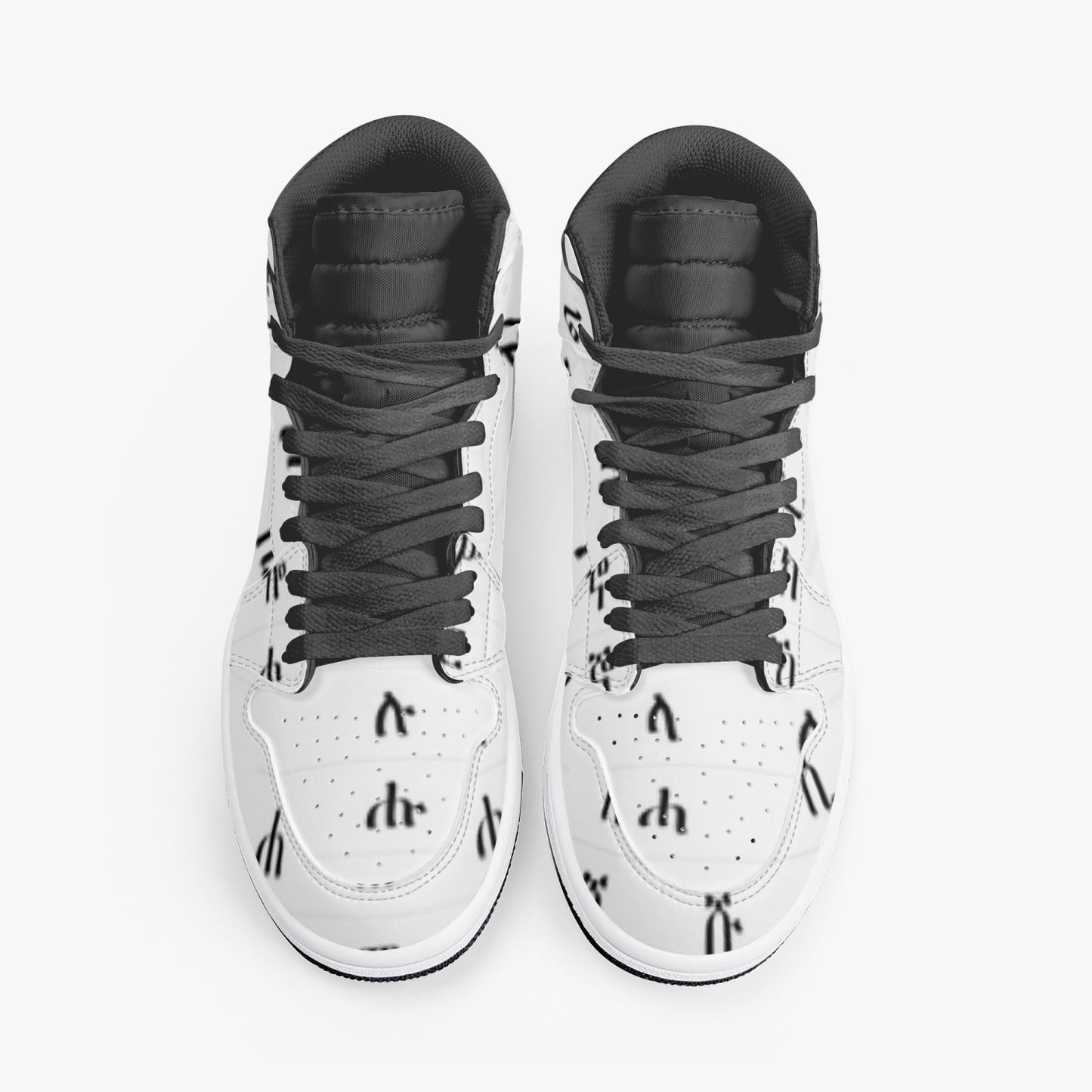 352. AJ1 Black High-Top Leather Sneakers