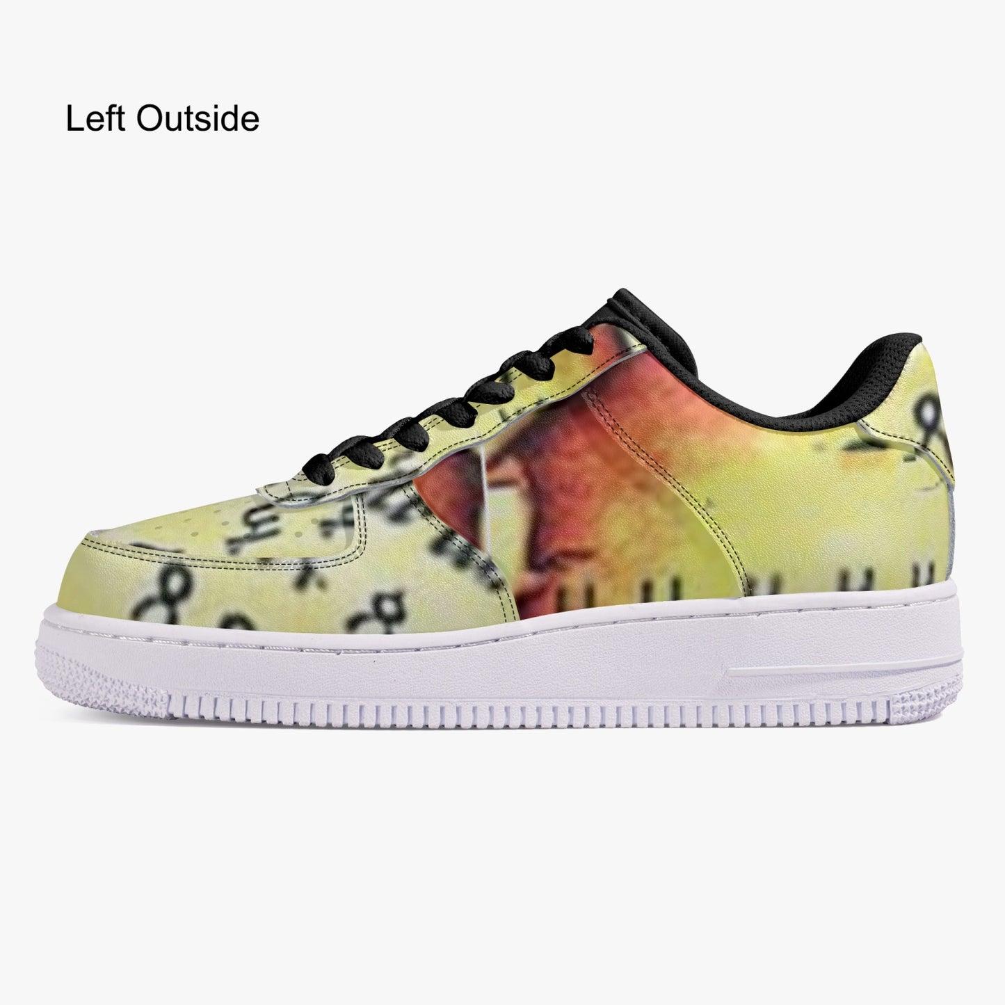 323. Black Low-Top Leather Sports Sneakers