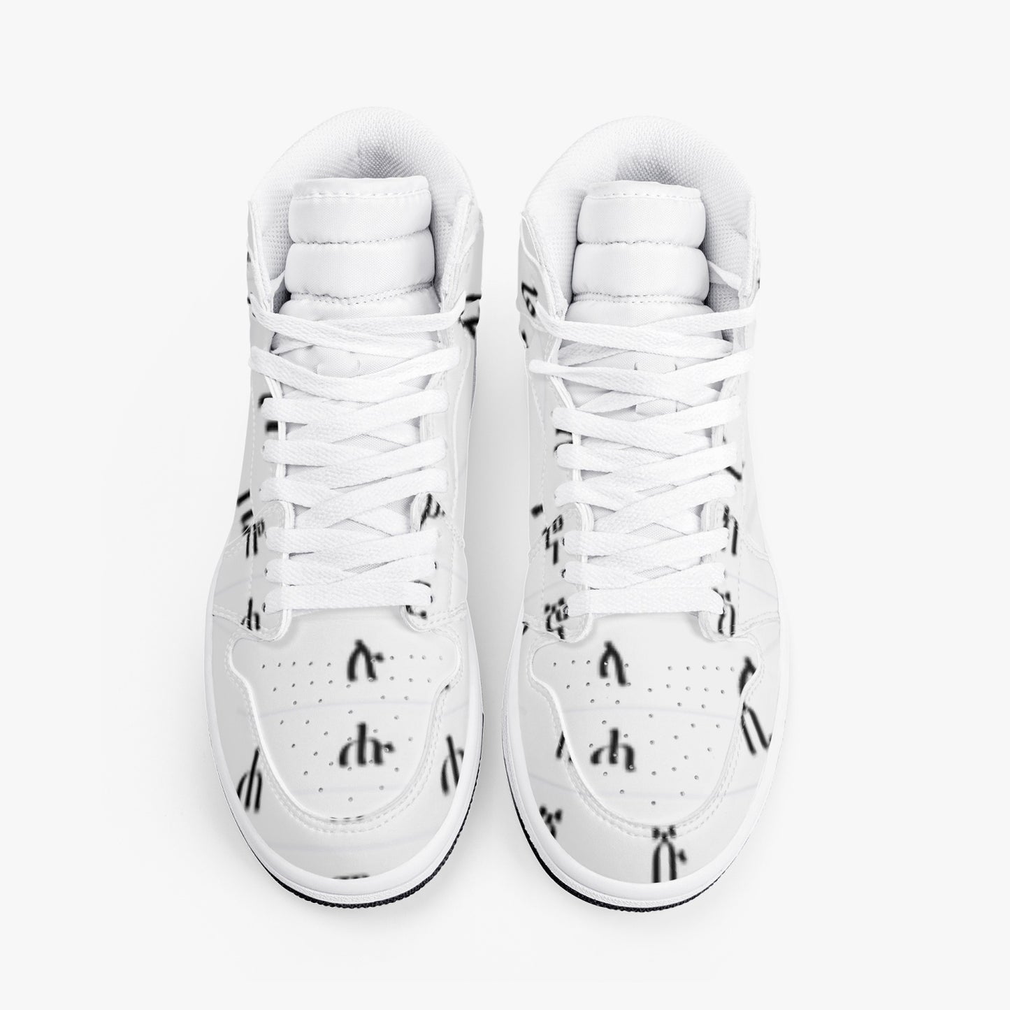 352. AJ1 Black High-Top Leather Sneakers