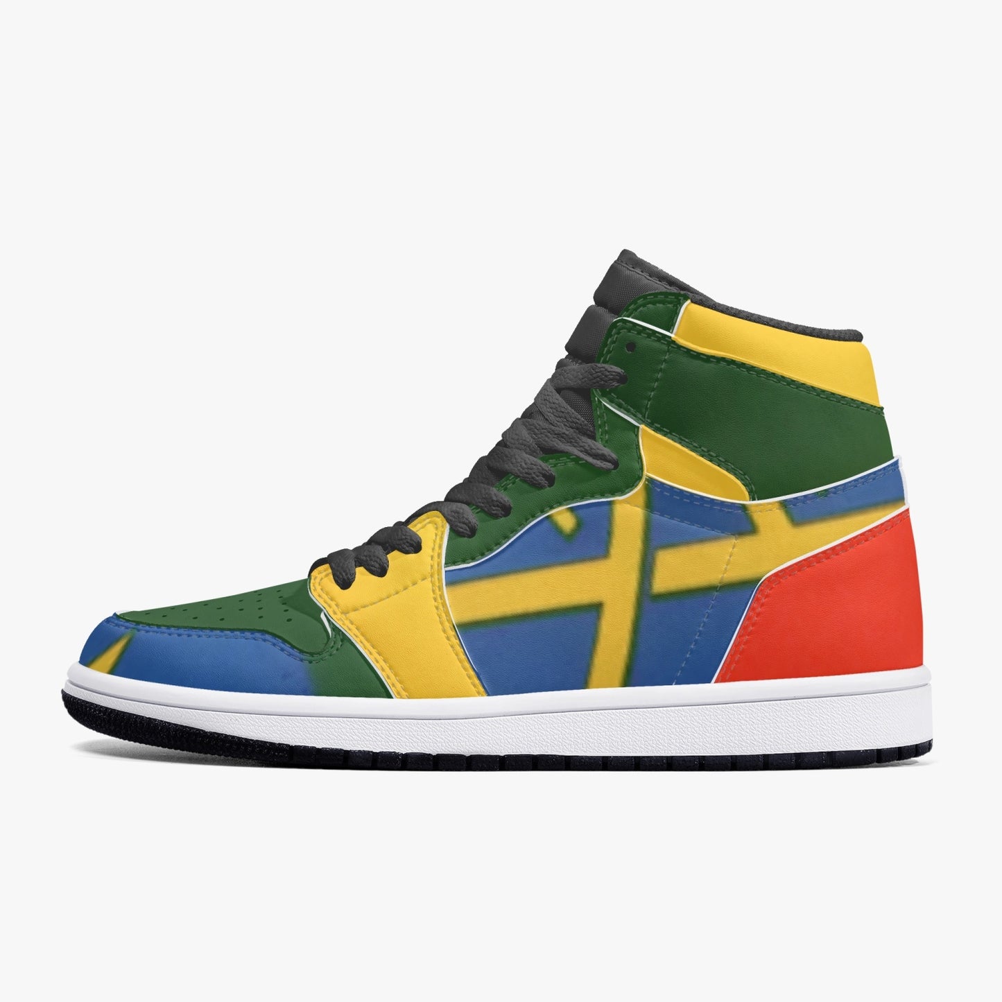 352. AJ1 Black High-Top Leather Sneakers