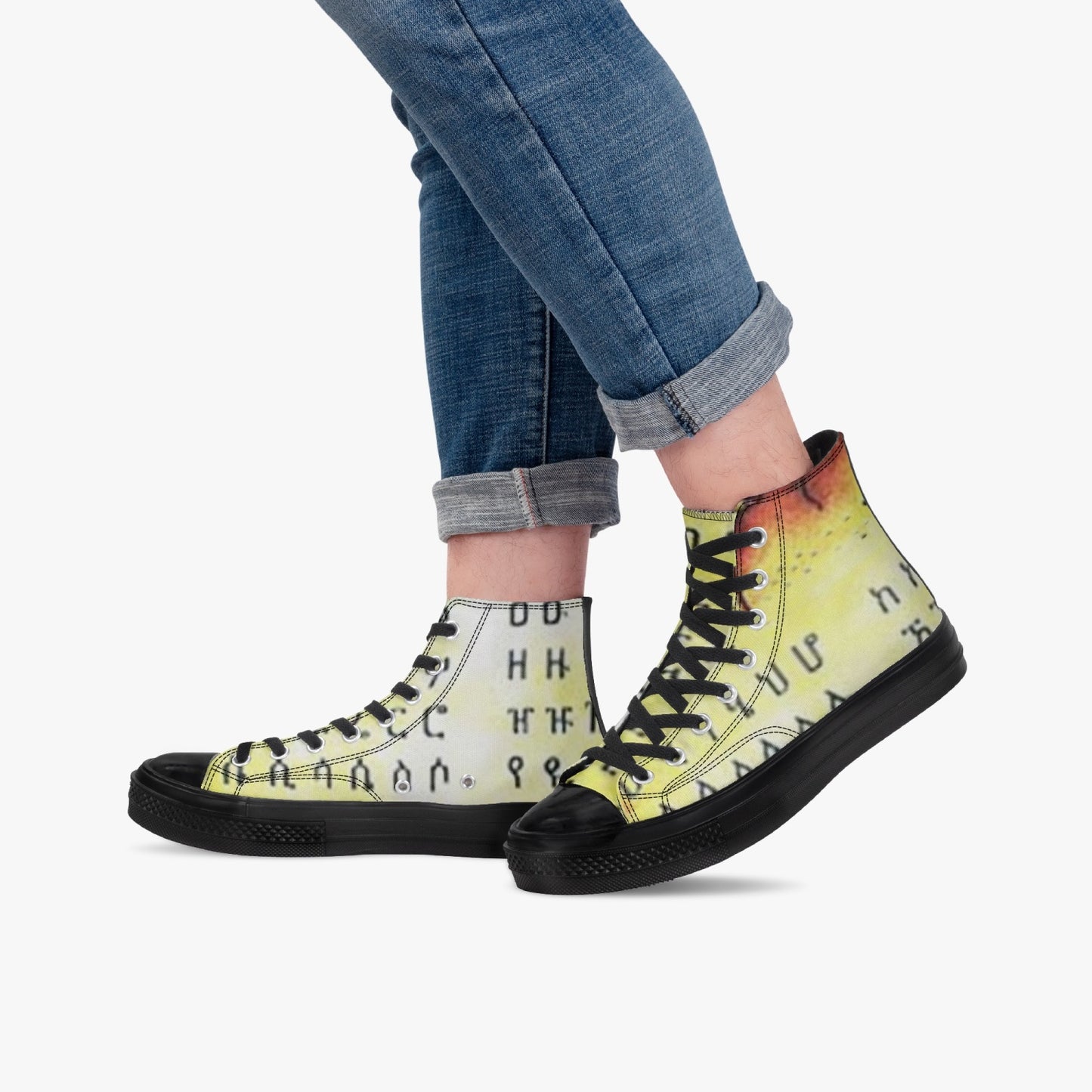 286. High-Top Canvas Shoes - Black