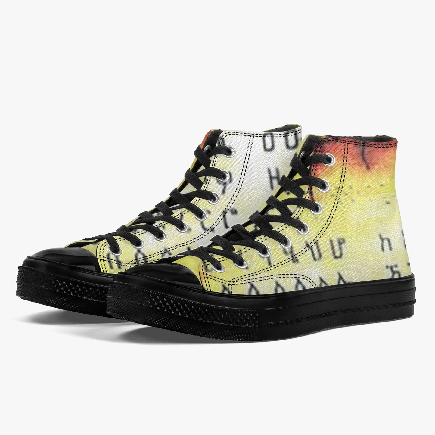 286. High-Top Canvas Shoes - Black