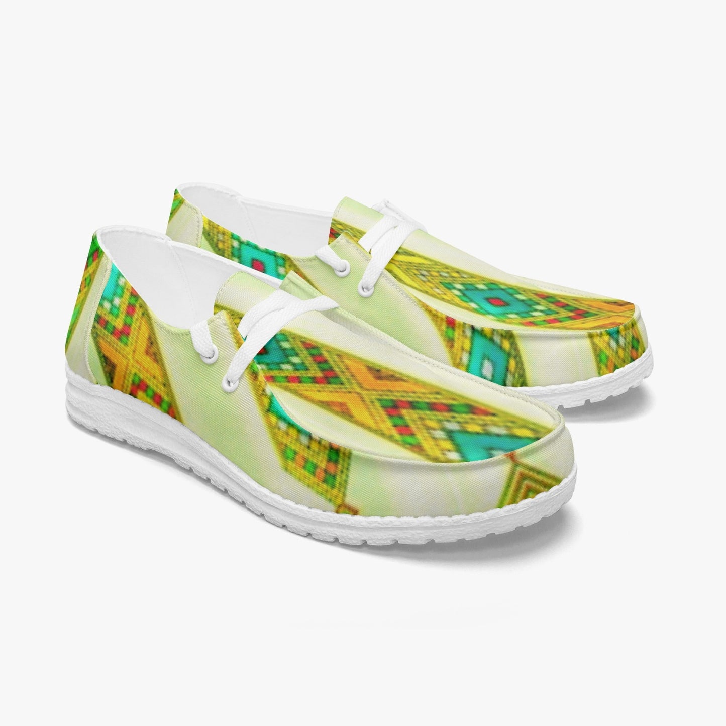 368. Trendy Canvas Lace-up Loafers