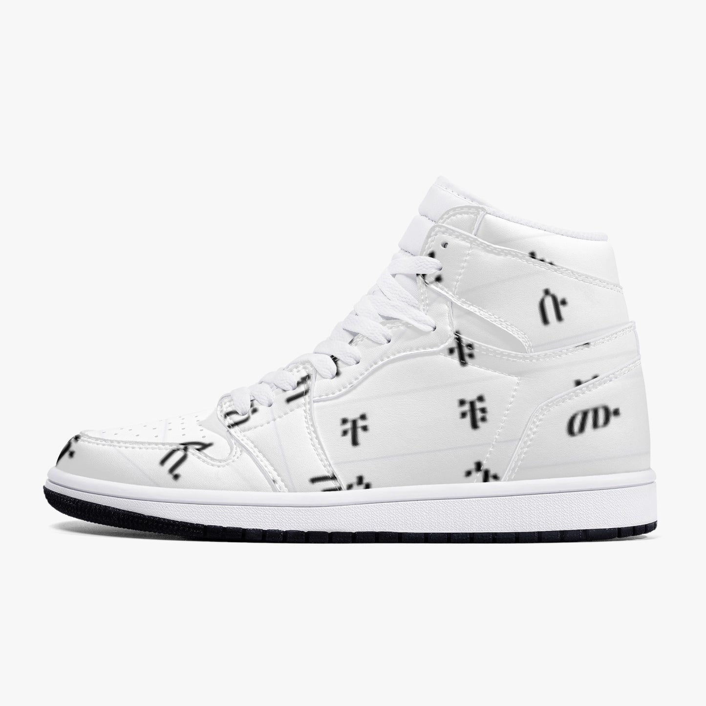 352. AJ1 Black High-Top Leather Sneakers