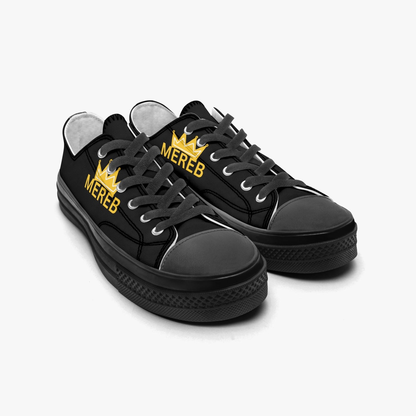 628. Low Top Canvas Shoes - Black Sole