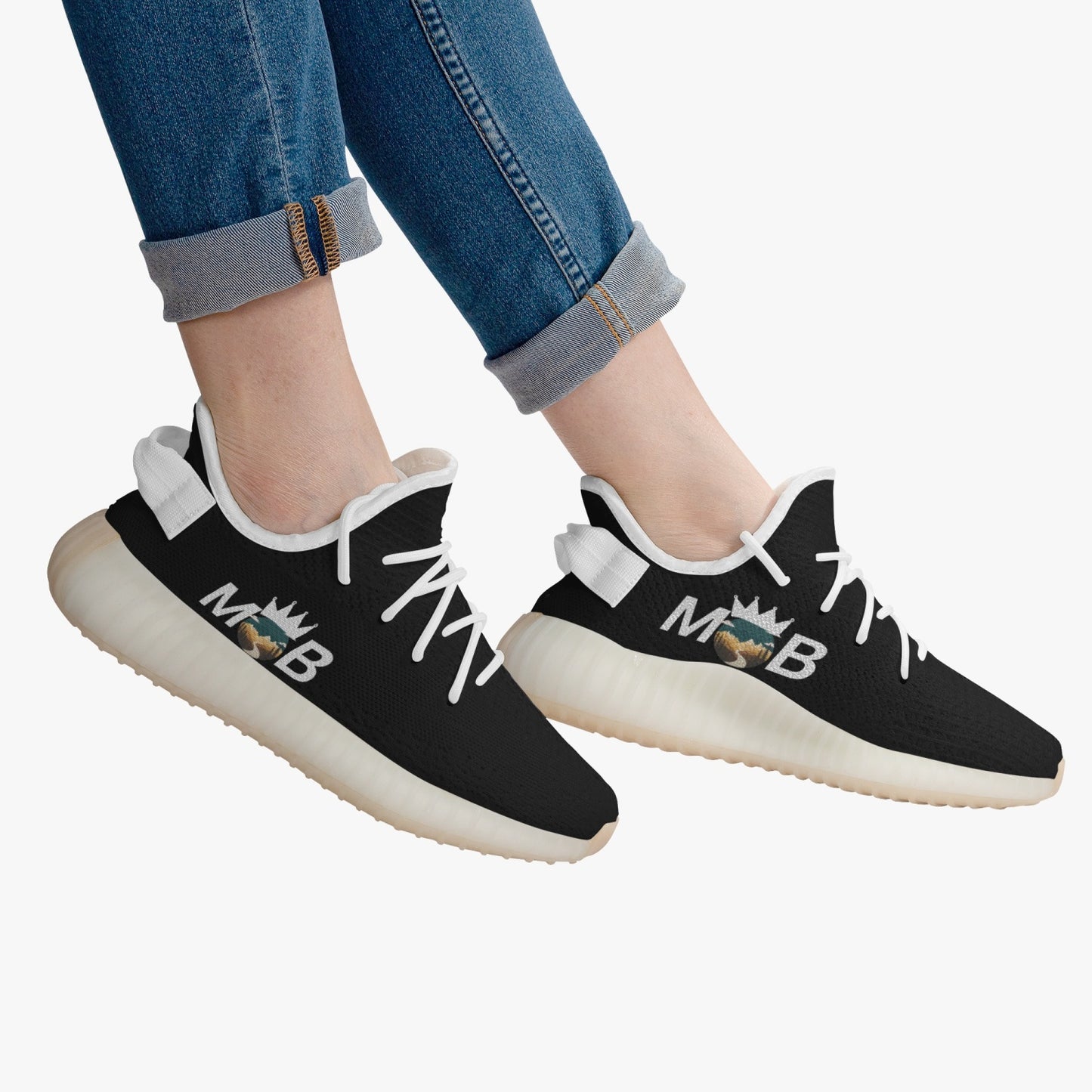 322. Adult Unisex Mesh Knit Sneakers - White
