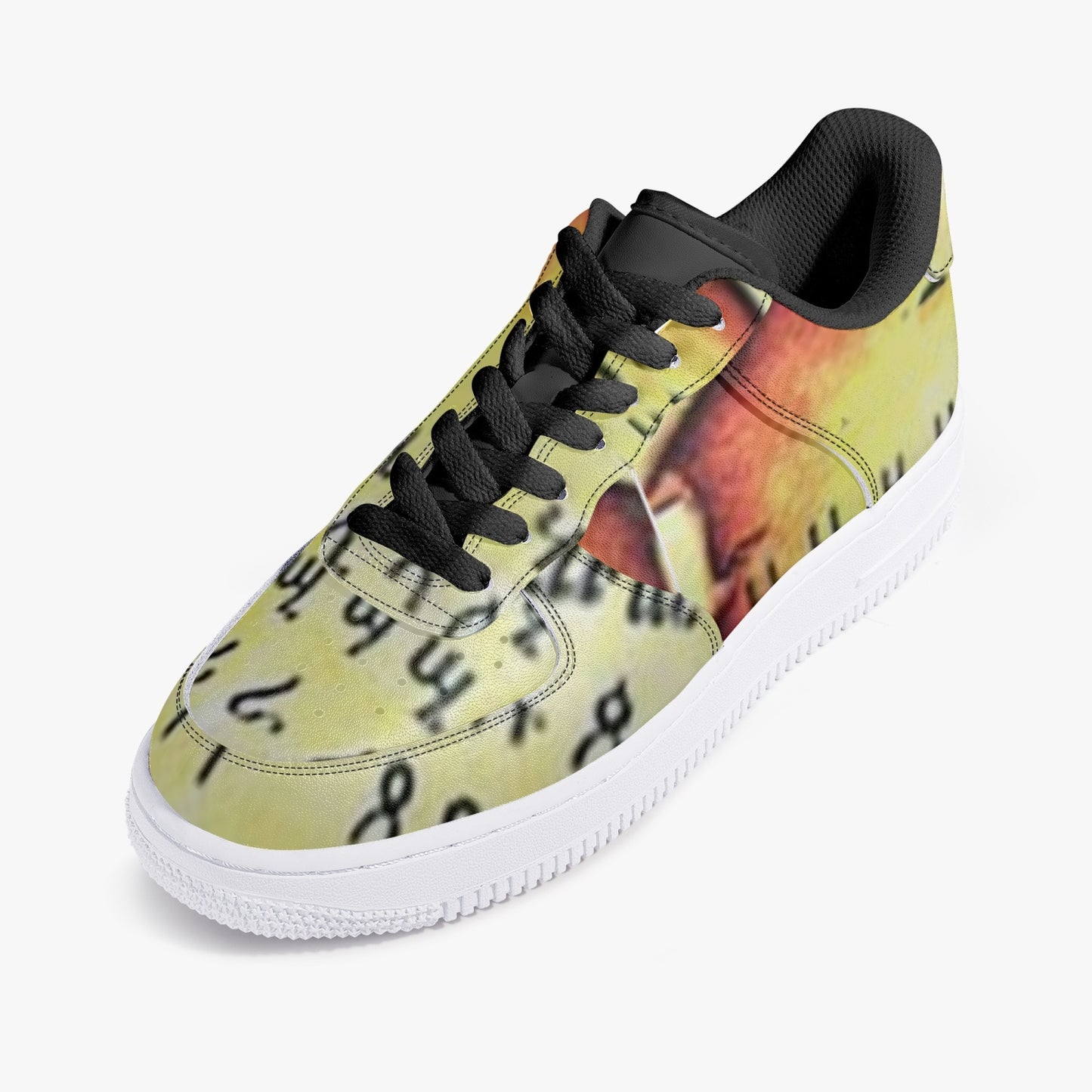 323. Black Low-Top Leather Sports Sneakers