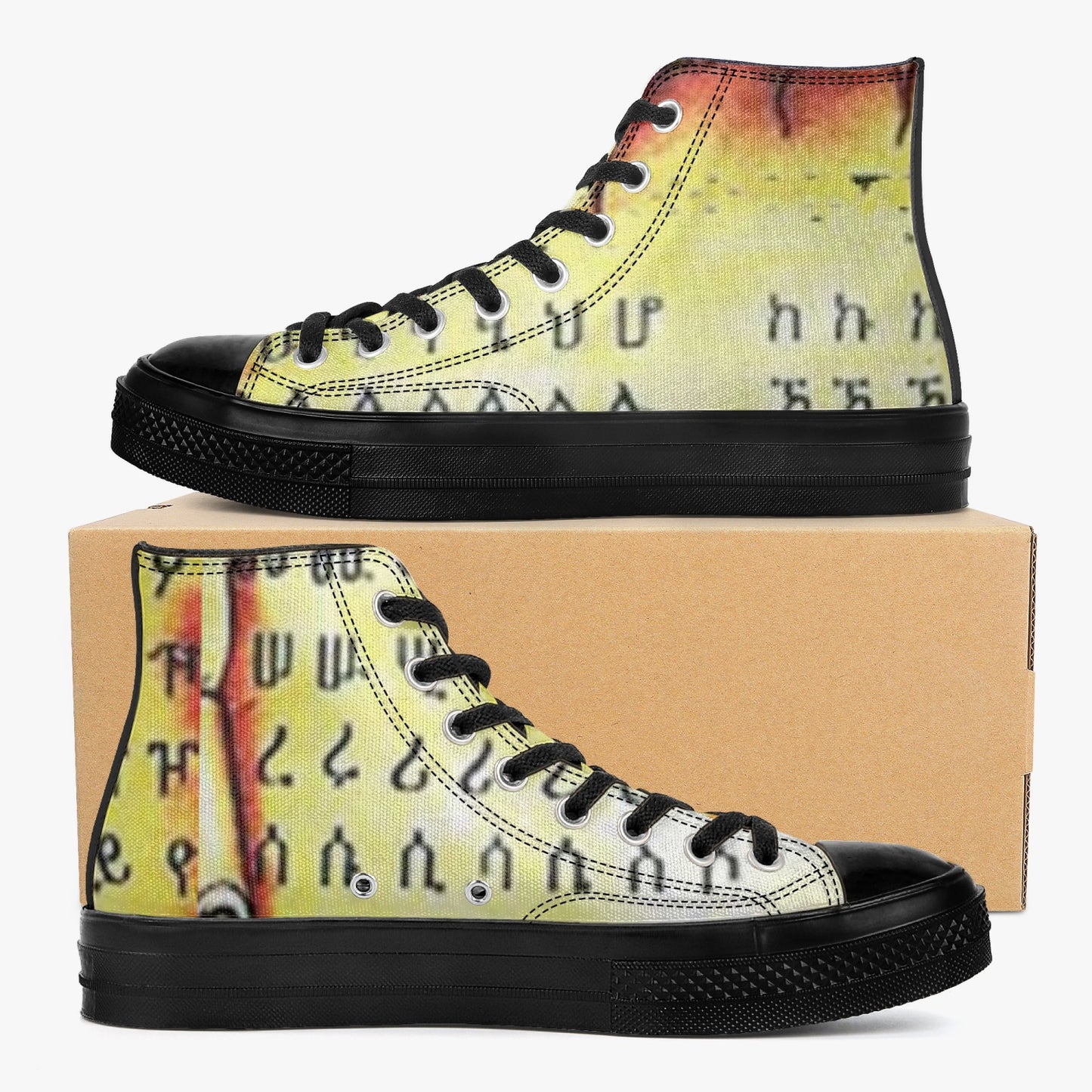 286. High-Top Canvas Shoes - Black