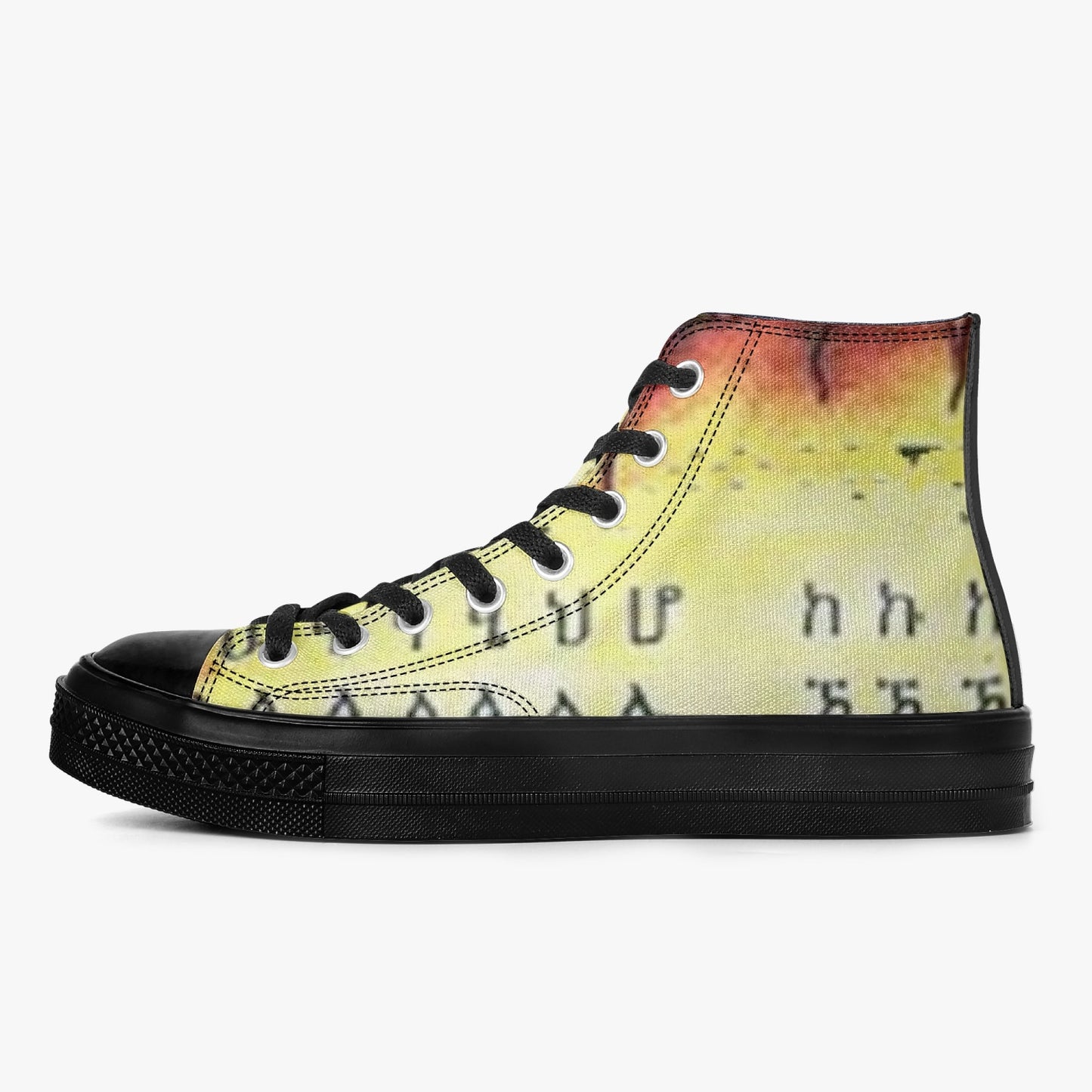 286. High-Top Canvas Shoes - Black