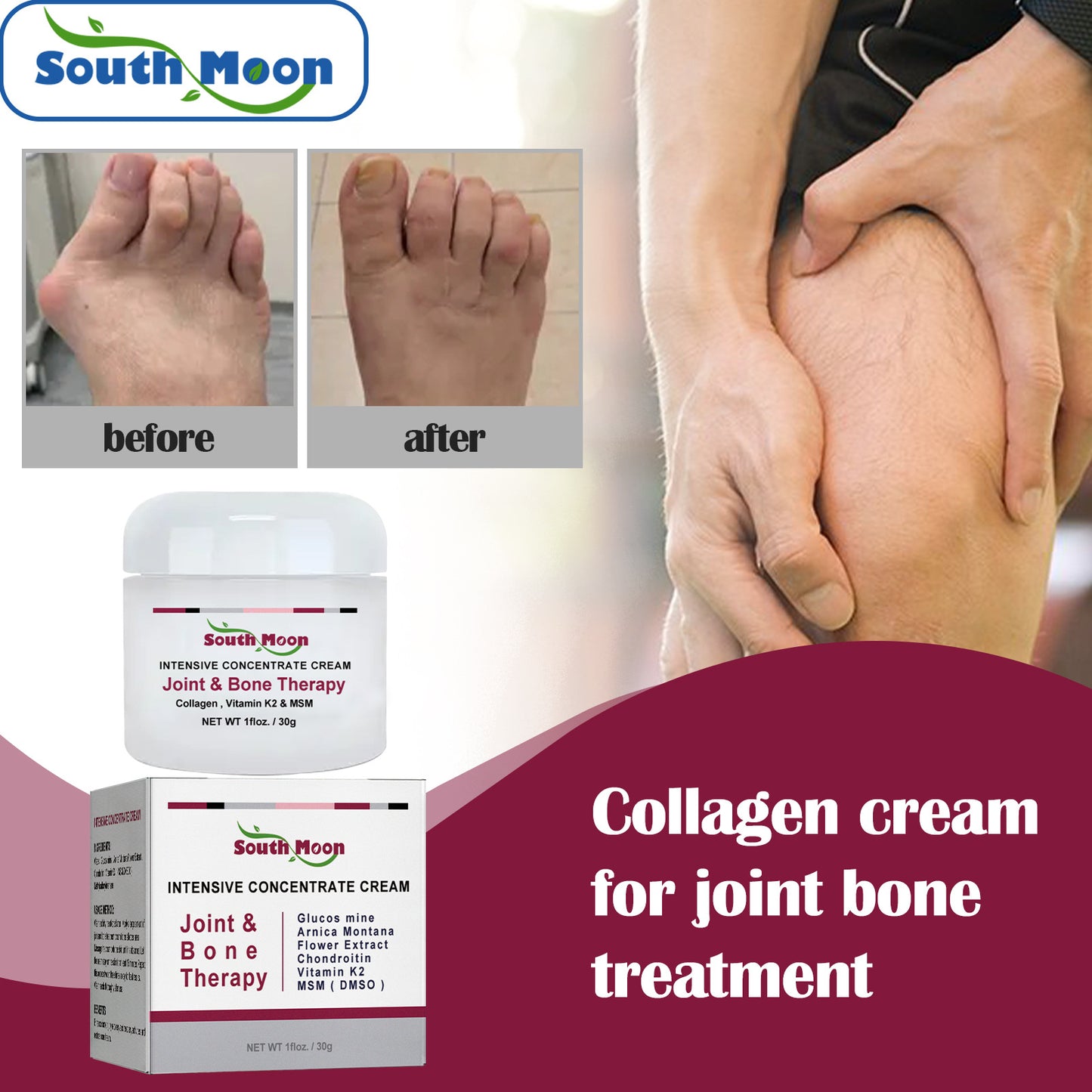South Moon Joint Bone Collagen Cream Soothes Sore Joints, Bone, Deformation, Correction and Repair