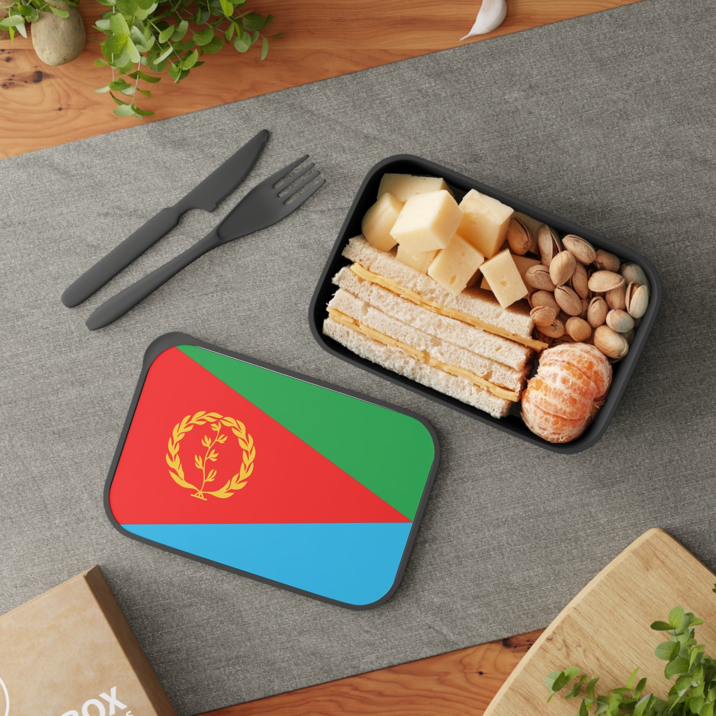 PLA Bento Box with Band and Utensils