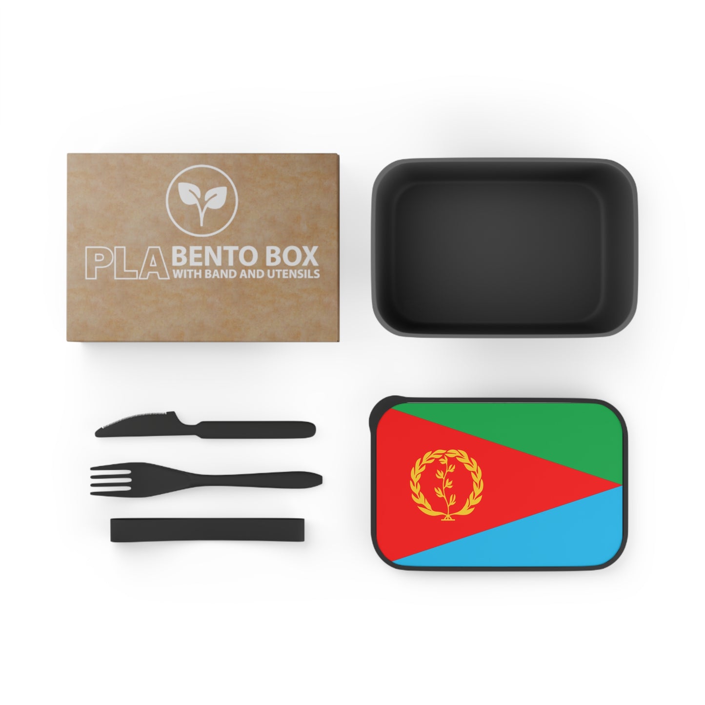 PLA Bento Box with Band and Utensils