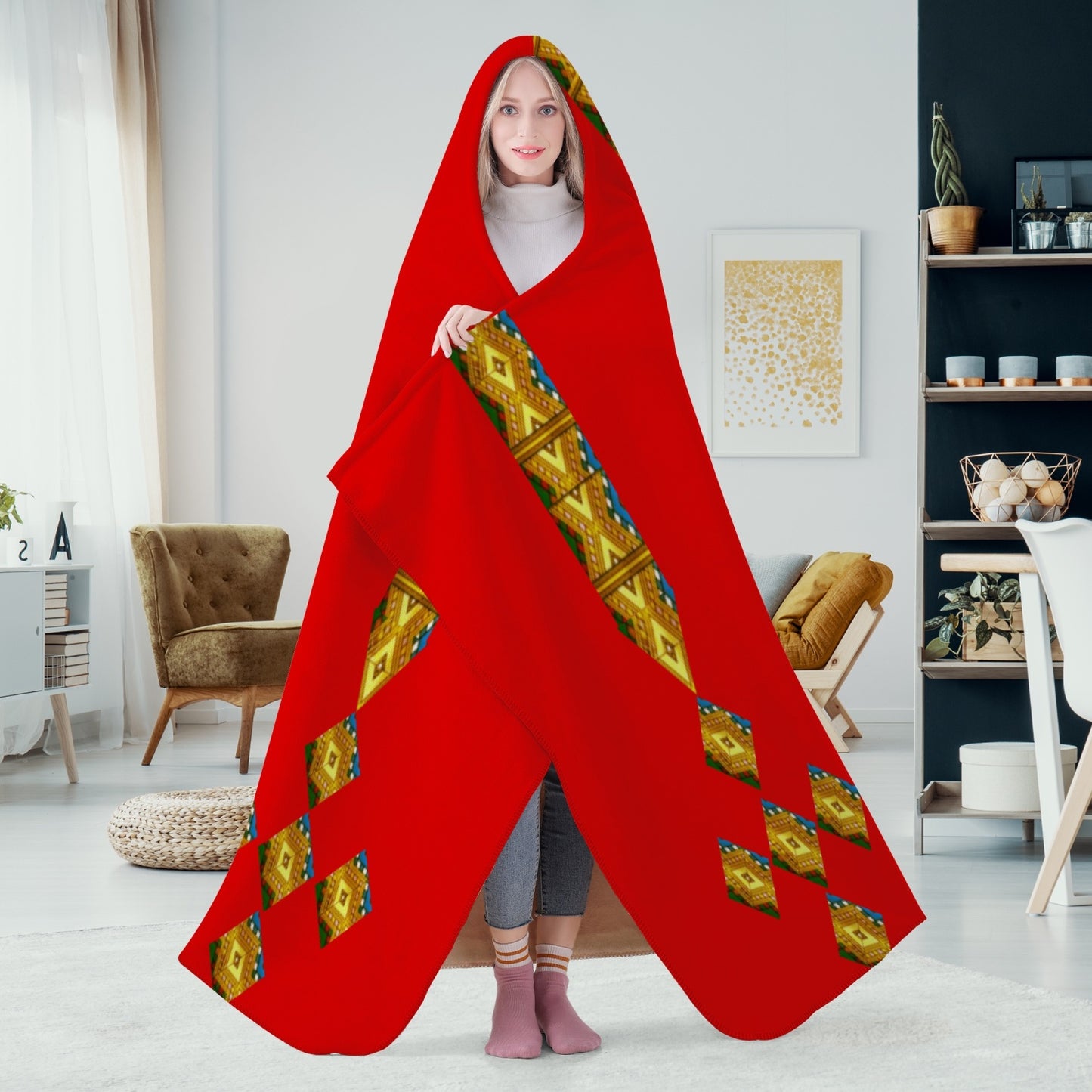 320. Casual Dual-Sided Stitched Hoodie Blanket