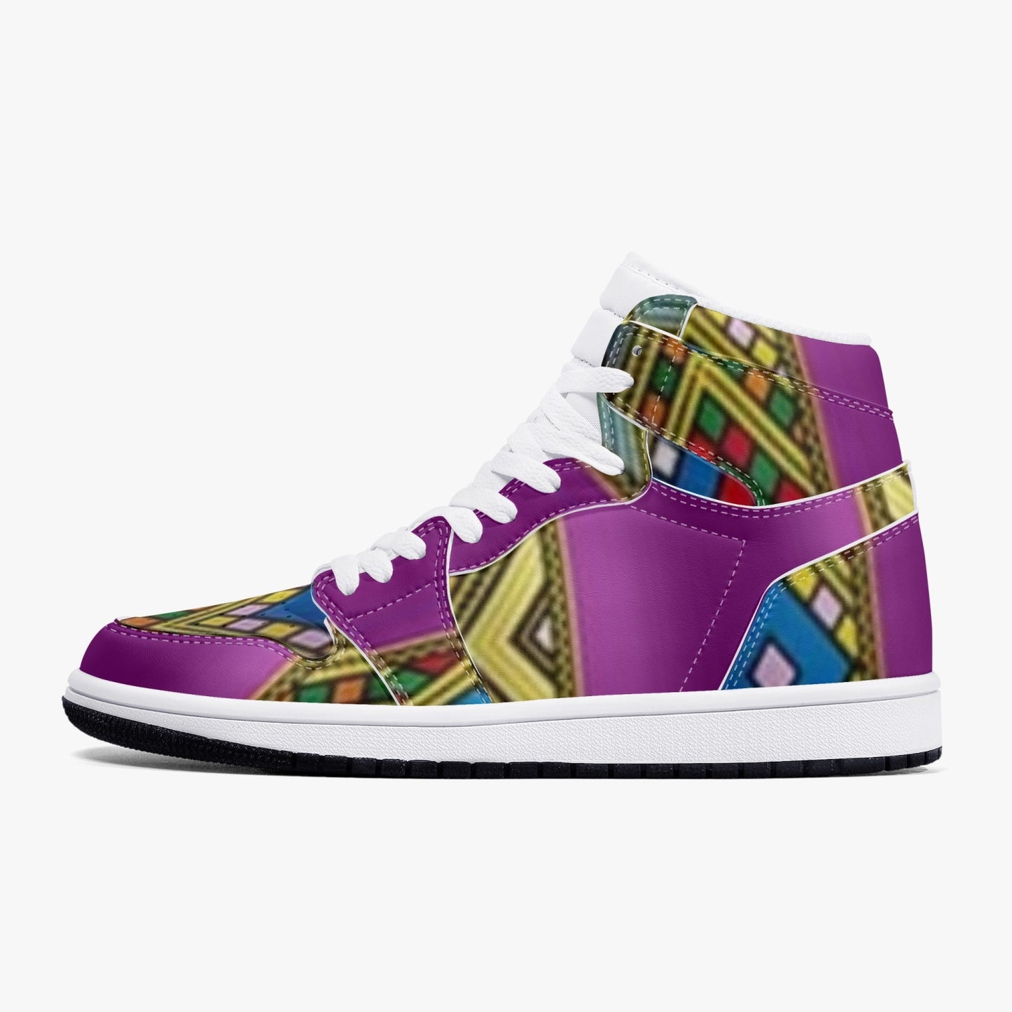 352. AJ1 Black High-Top Leather Sneakers