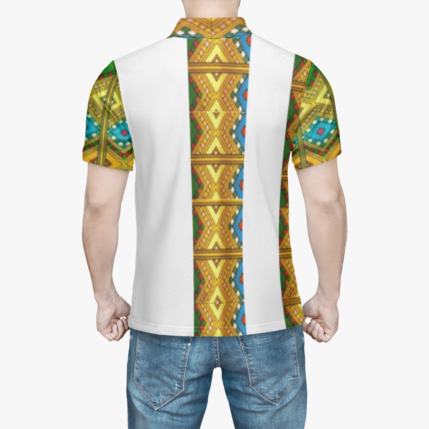 225. Handmade AOP Men Polo Shirt