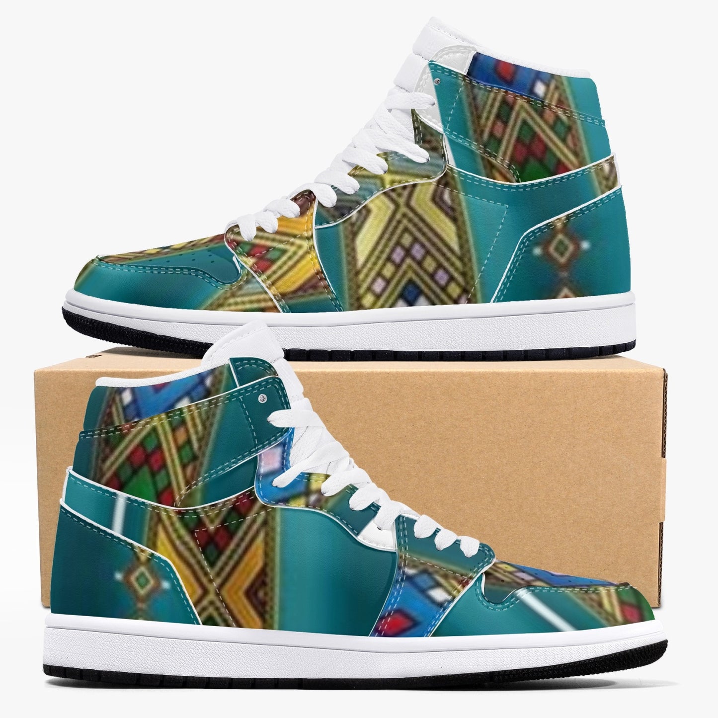 352. AJ1 Black High-Top Leather Sneakers