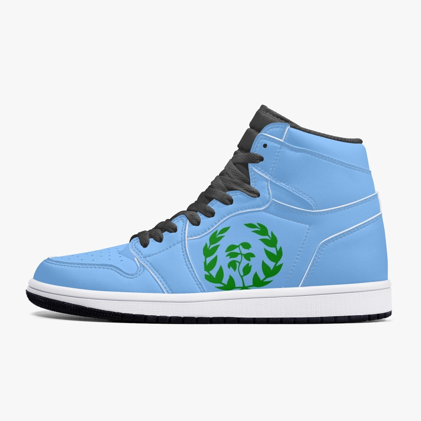 352. AJ1 Black High-Top Leather Sneakers