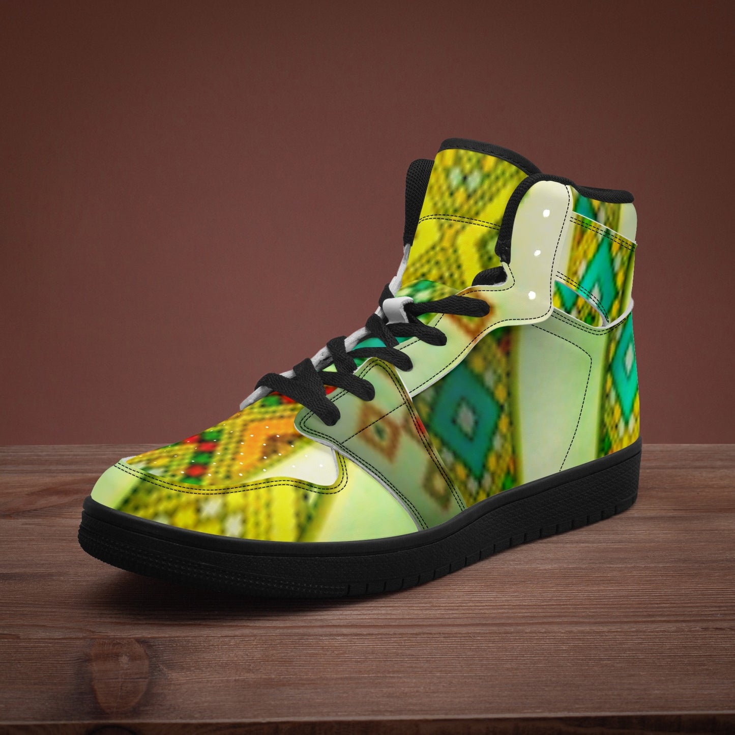 811. Black-sole AJ High Top Sneakers