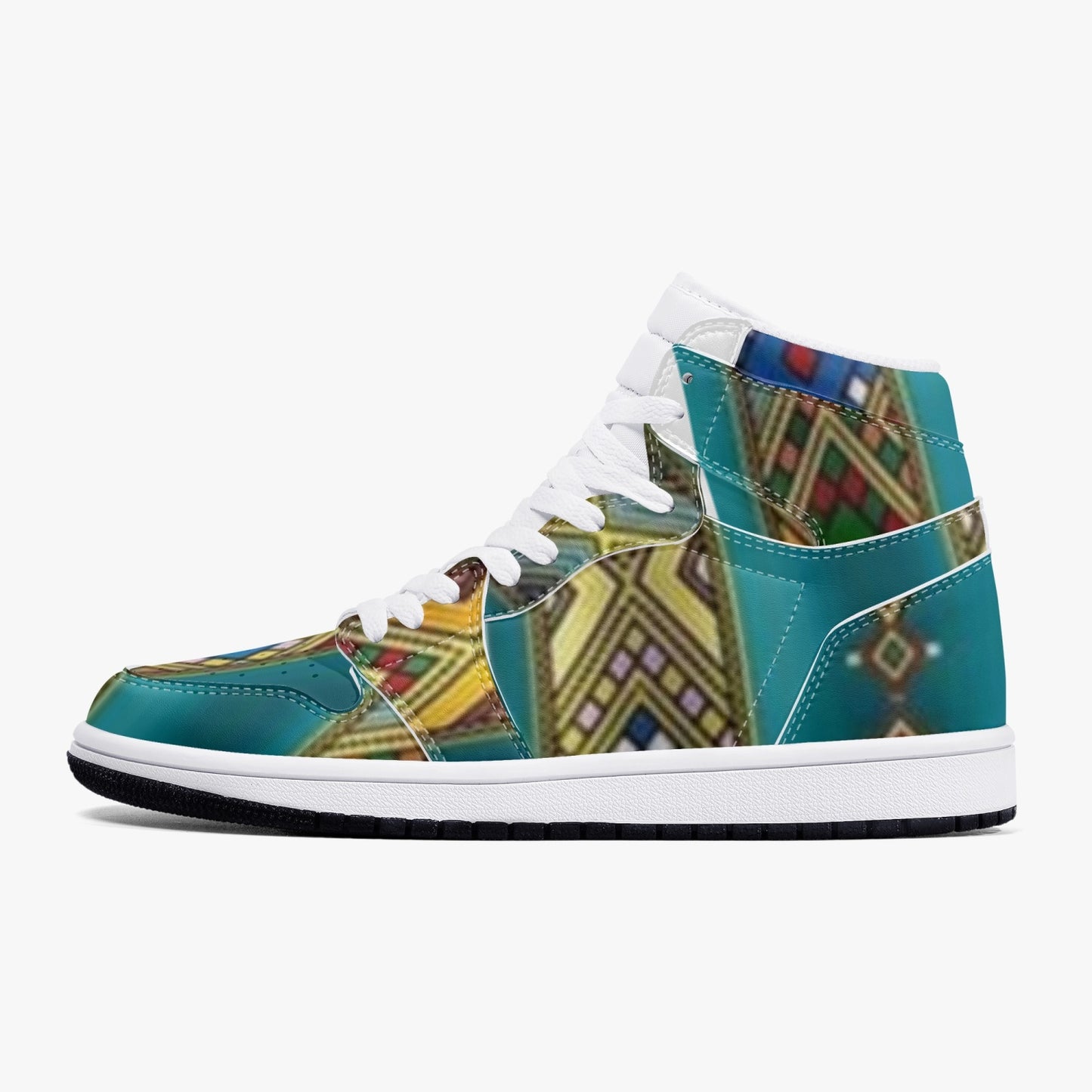 352. AJ1 Black High-Top Leather Sneakers
