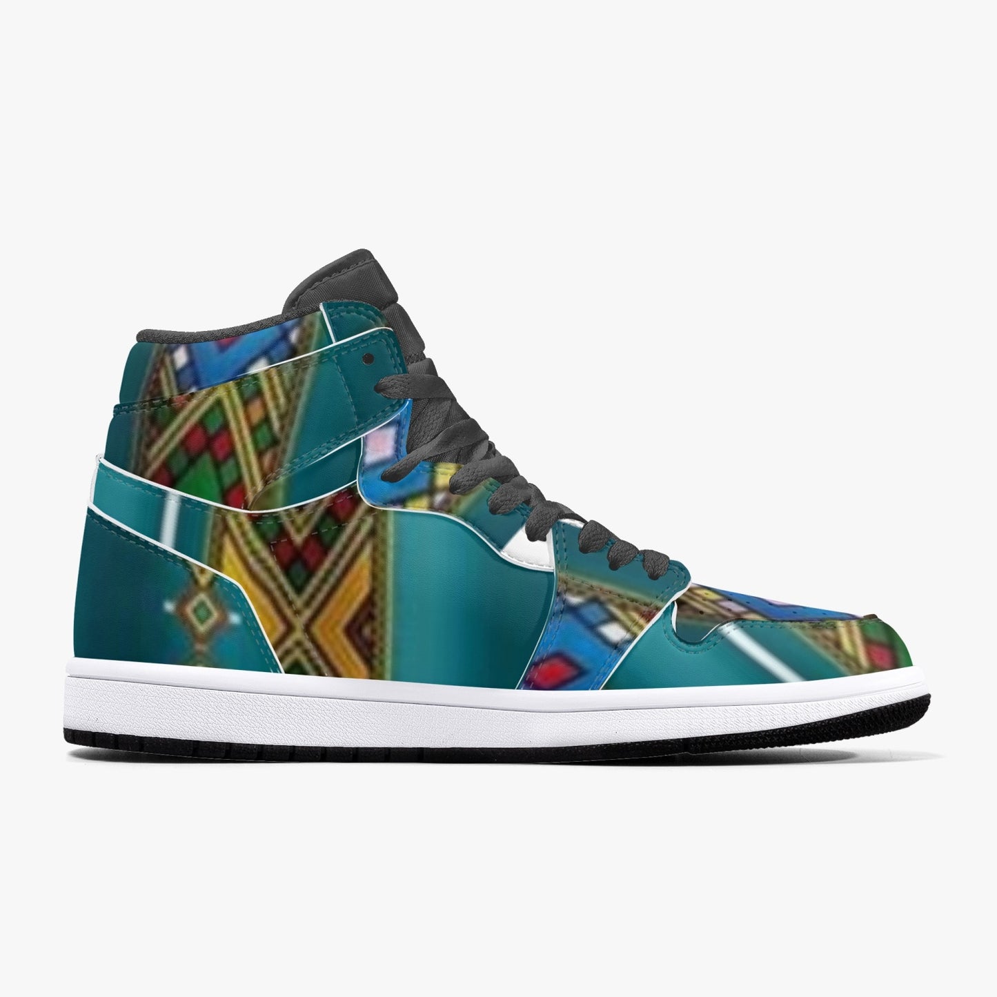 352. AJ1 Black High-Top Leather Sneakers