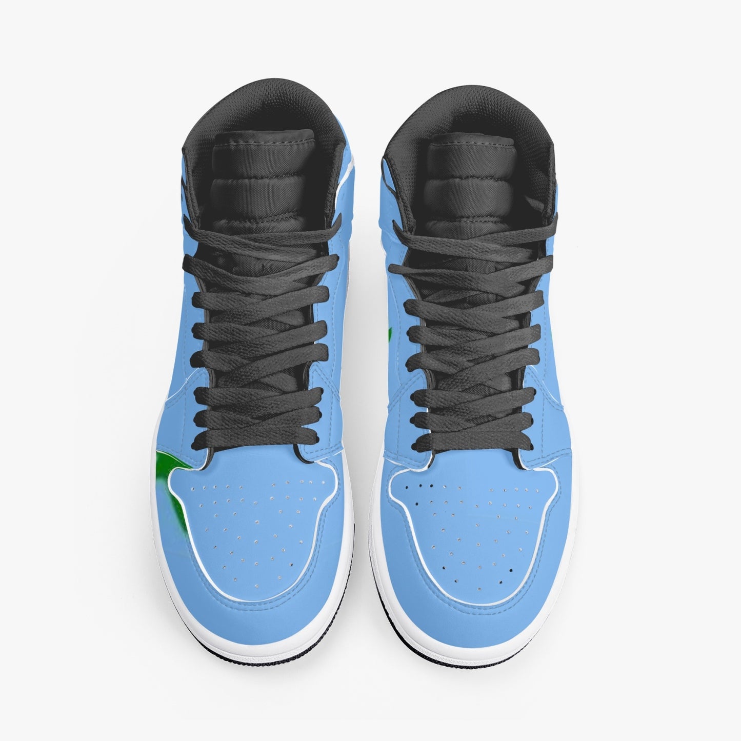 352. AJ1 Black High-Top Leather Sneakers