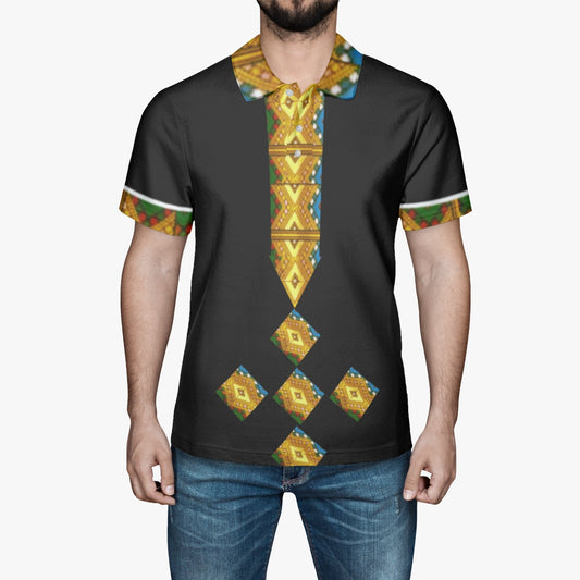 225. Handmade AOP Men Polo Shirt