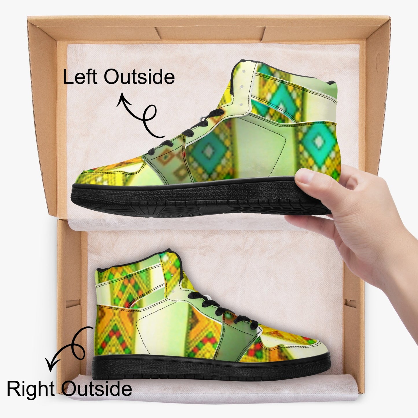 811. Black-sole AJ High Top Sneakers