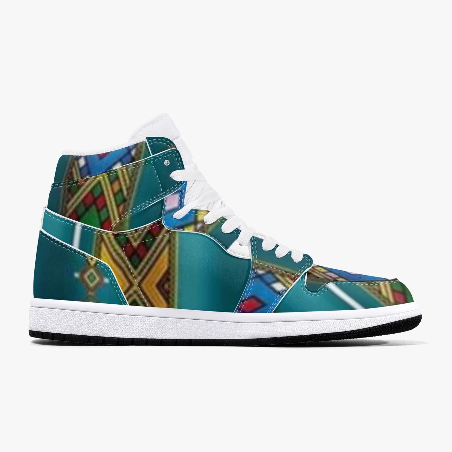 352. AJ1 Black High-Top Leather Sneakers