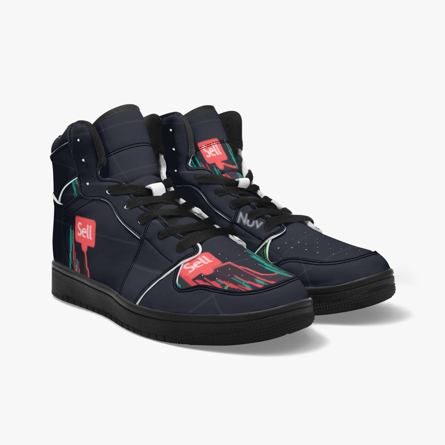 811. Black-sole AJ High Top Sneakers