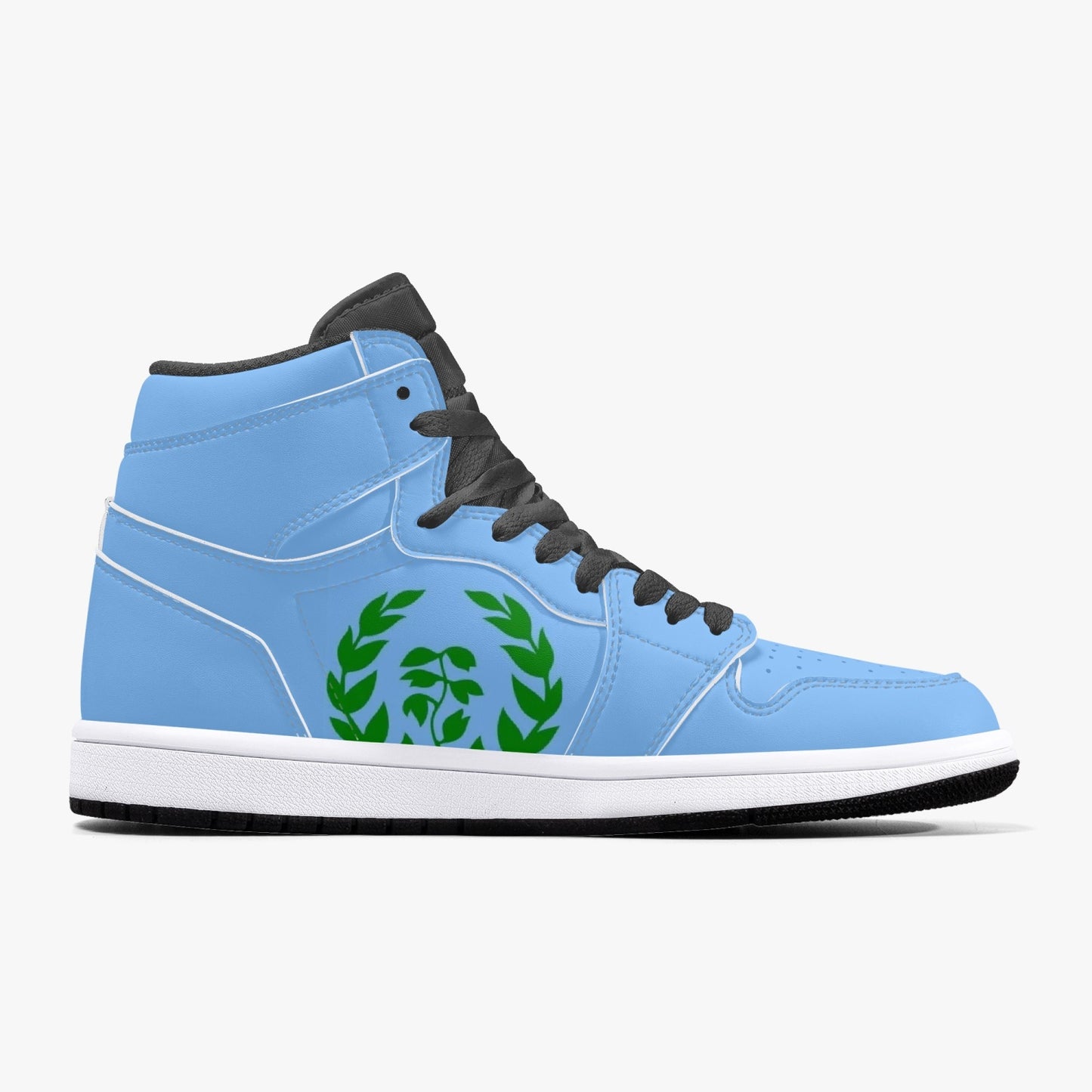 352. AJ1 Black High-Top Leather Sneakers