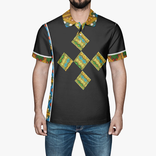 225. Handmade AOP Men Polo Shirt