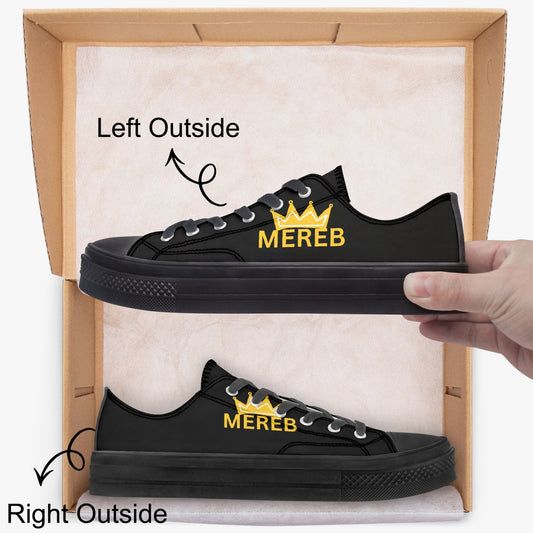 628.  Low Top Canvas Shoes - Black Sole