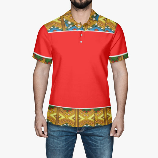 225. Handmade AOP Men Polo Shirt