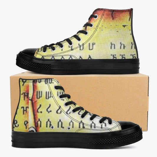 286. High-Top Canvas Shoes - Black