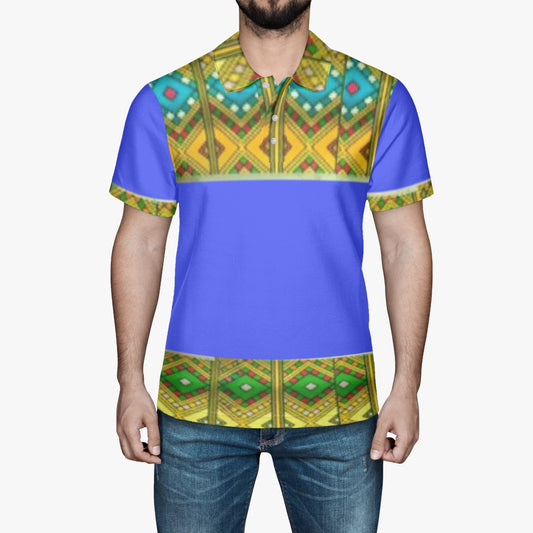 225. Handmade AOP Men Polo Shirt